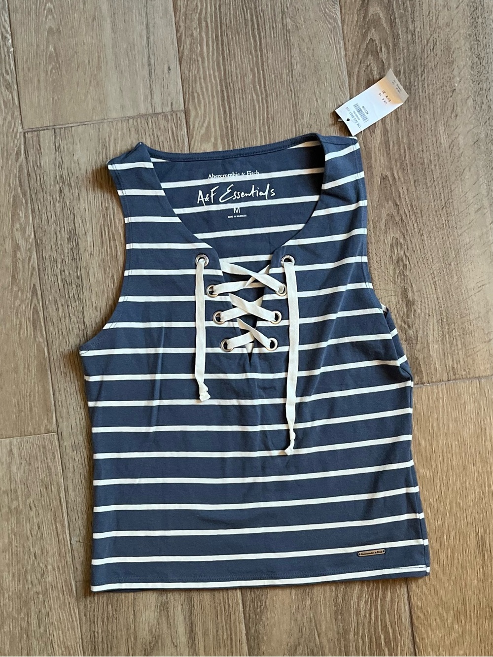Abercrombie & Fitch Striped Lace-Up Tank Top